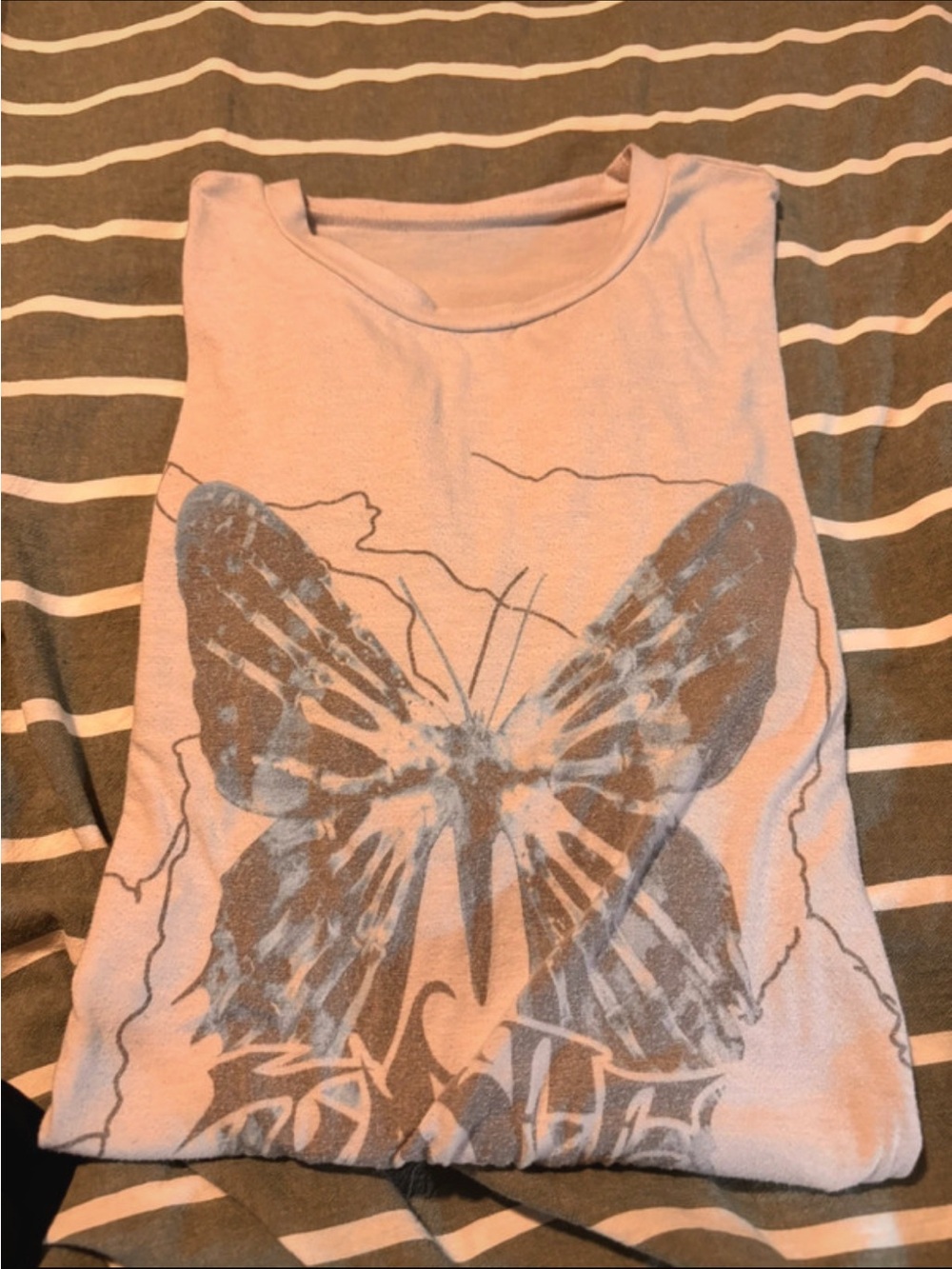 Women's Light Pink Butterfly Graphic Tank Top